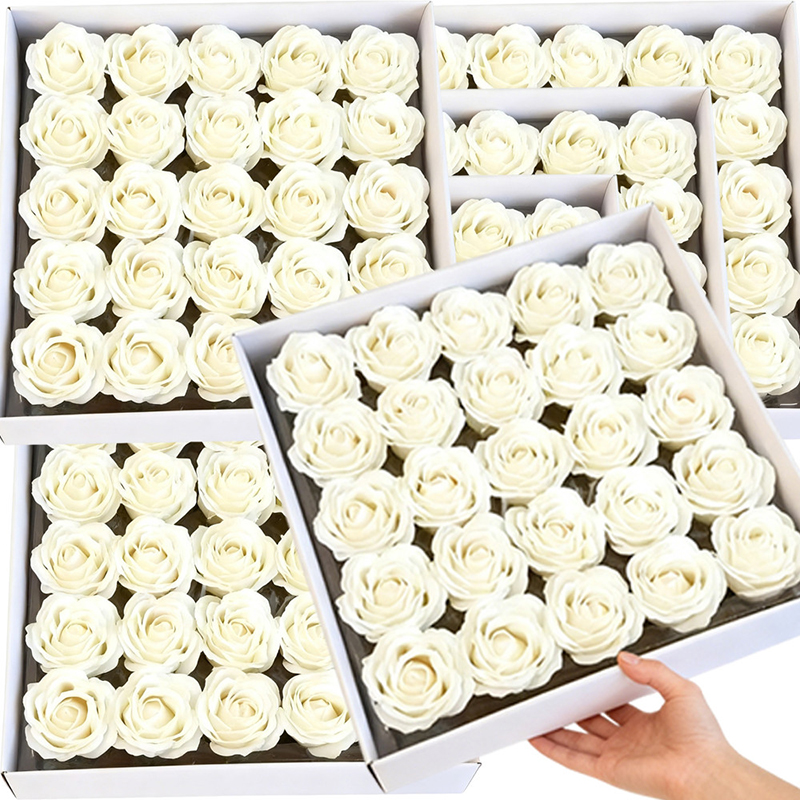 Christmas Wreath Fake - 5/10Pcs Artificial Rose Soap Flower Head