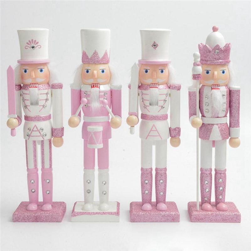 AT16 30cm Pink Wooden Nutcrack - Nutcracker Figurine ulasan dan harga