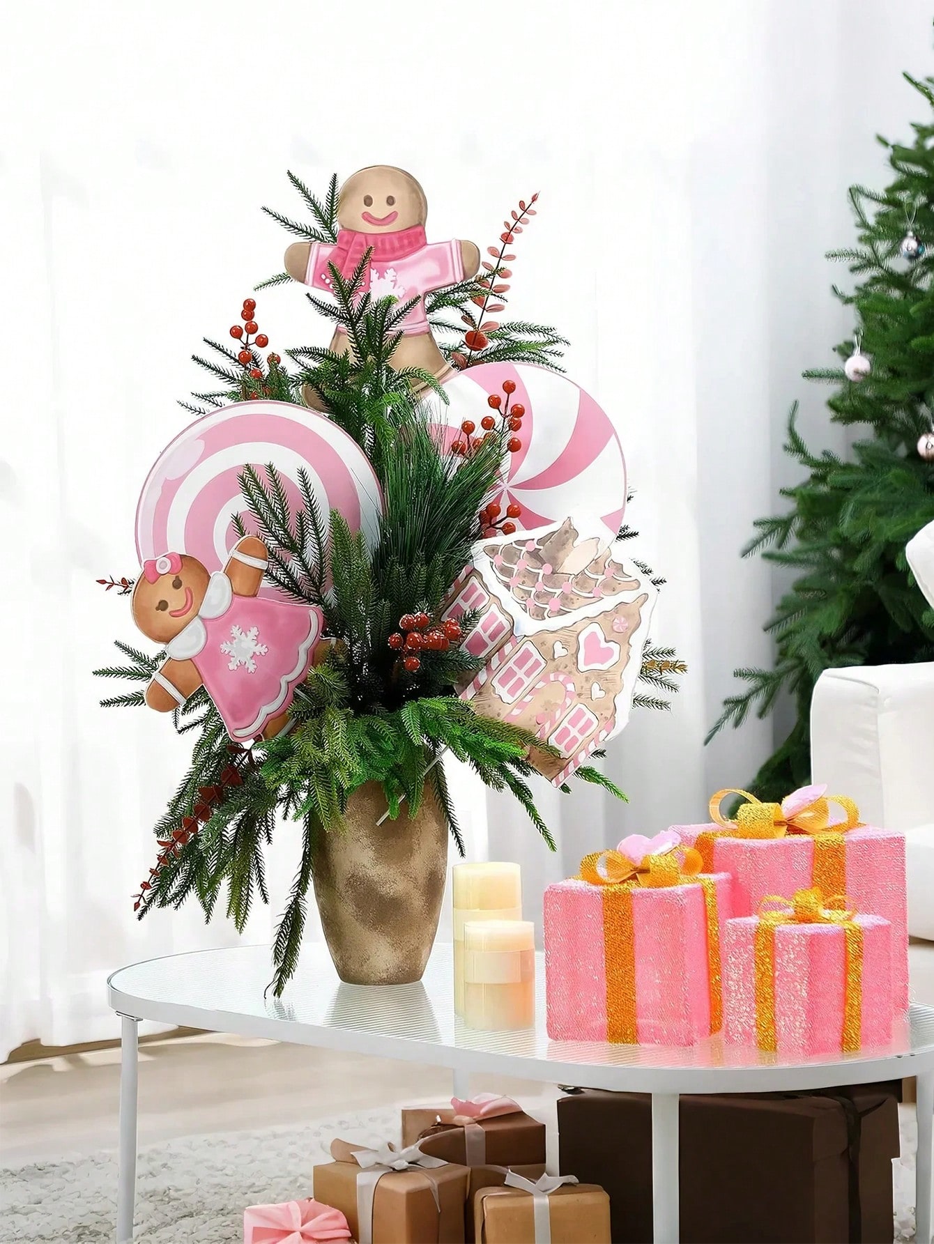 2/6Pcs Large Pink Candy Ginger - Star Tree Topper ulasan dan harga